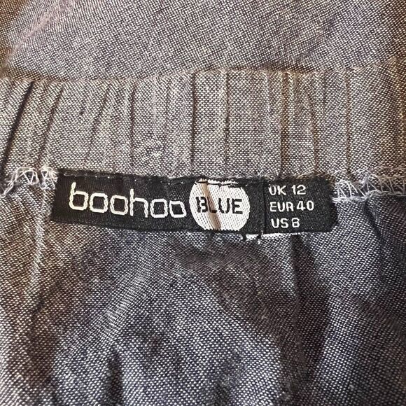 Boohoo Blue Off-Shoulder Long Sleeve Top Size 8 - Picture 4 of 6